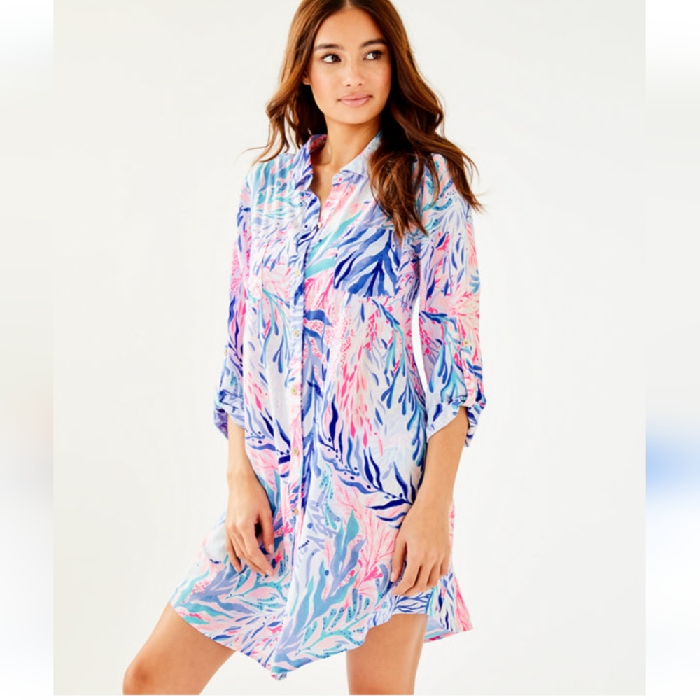 Lilly Pulitzer Natalie Printed Swim Cover Up Small
